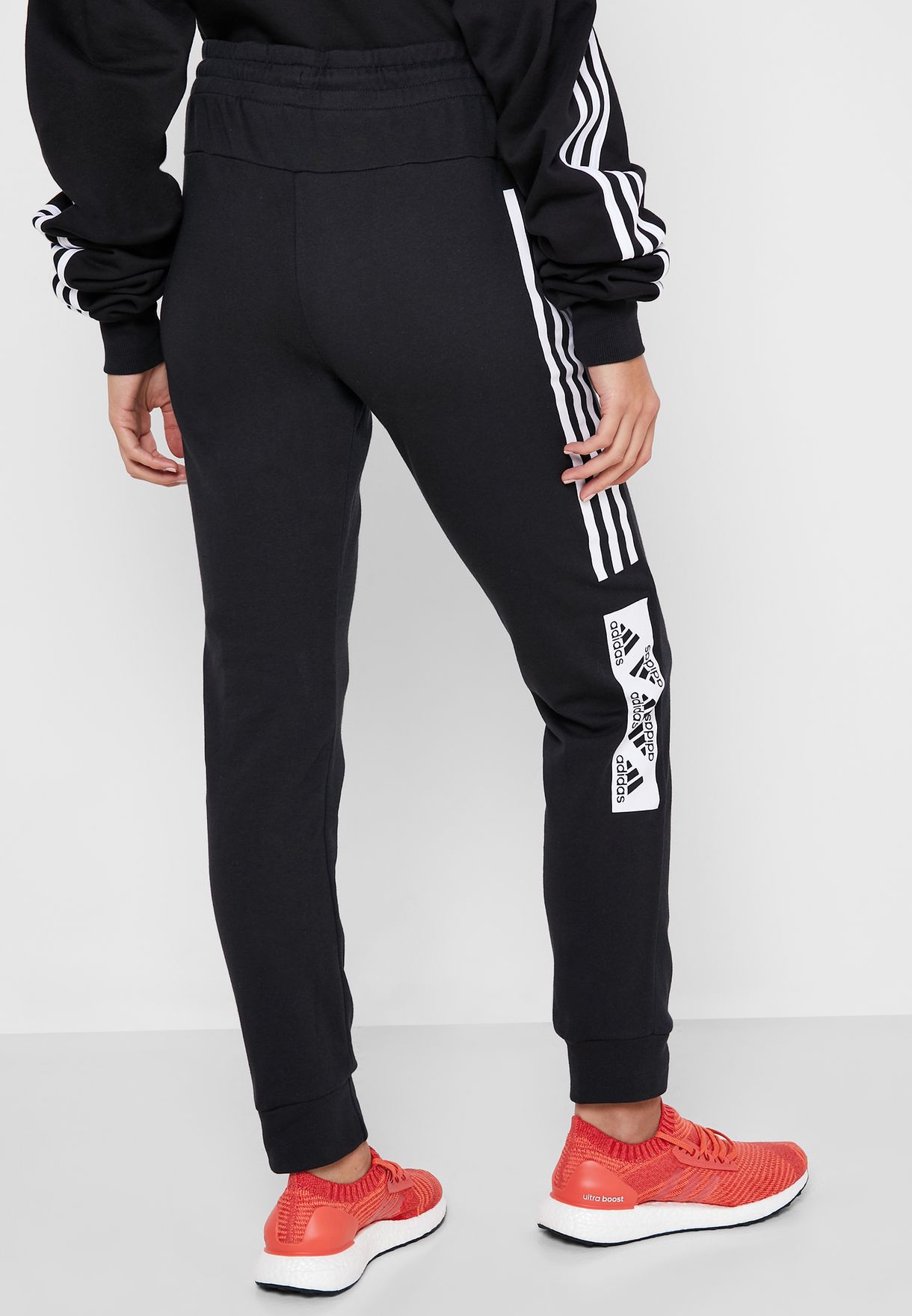 color block sweatpants black and white