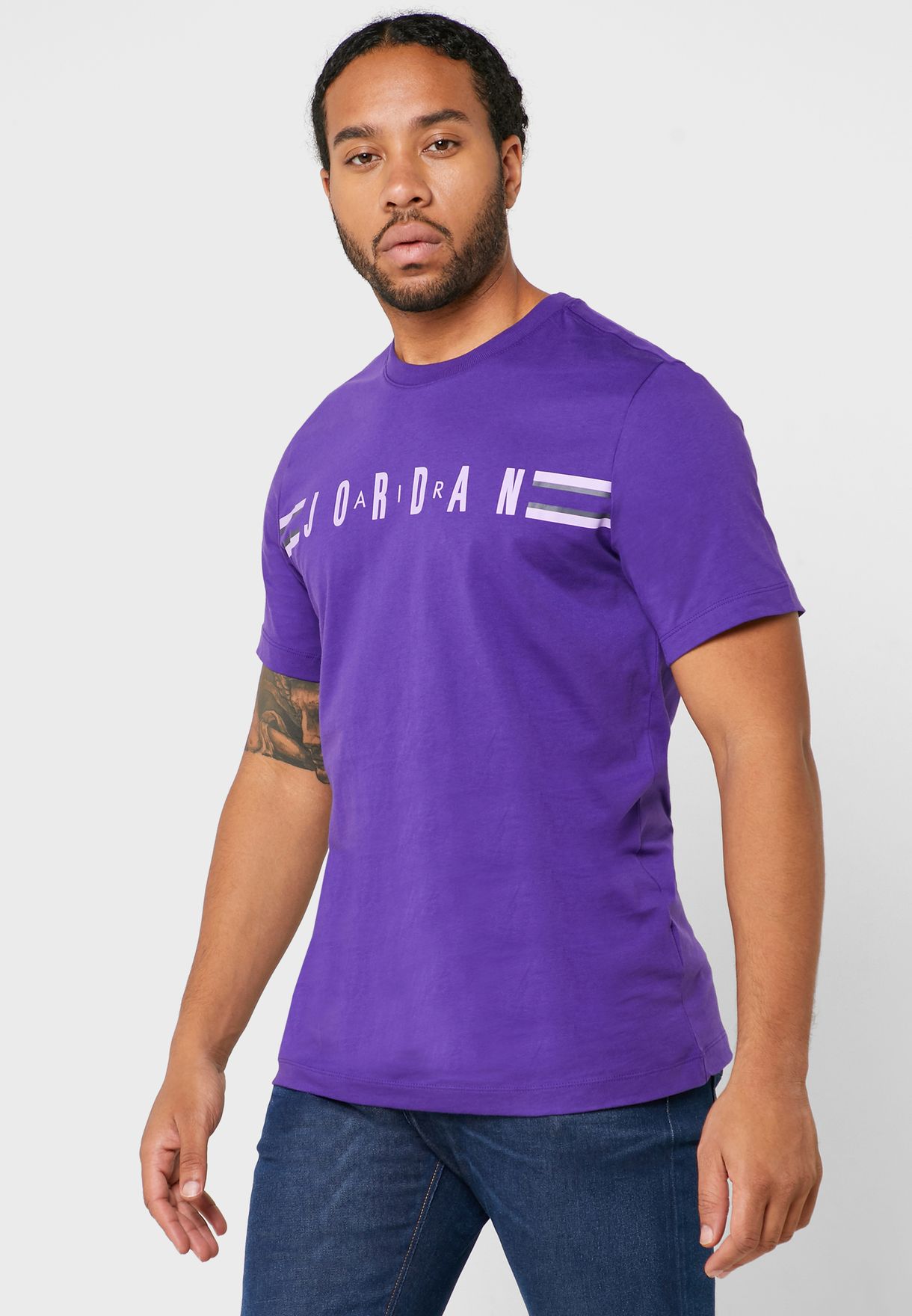 purple jordans shirt