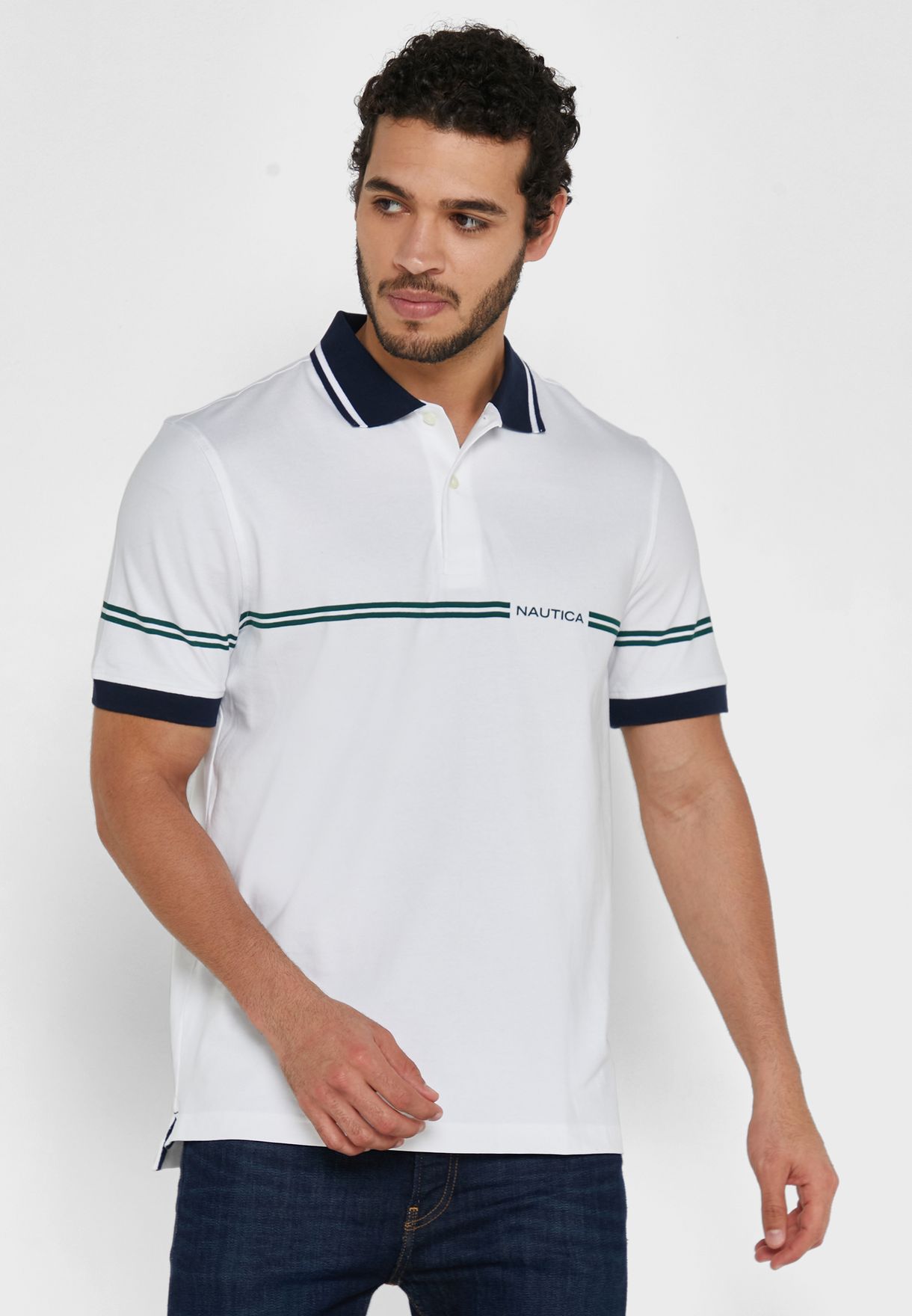 Elastane Knitted Collar Neck Polo T-Shirt