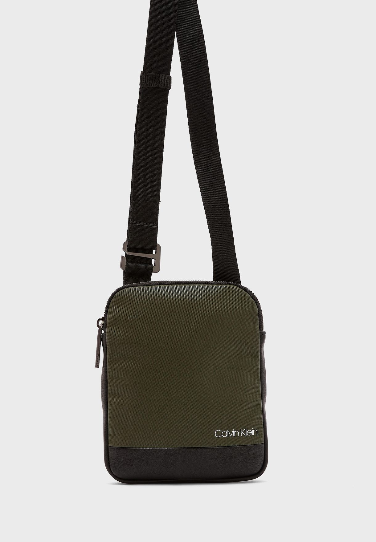 Buy Calvin Klein green Contrast Messenger Bag for Men in Dubai, Abu Dhabi
