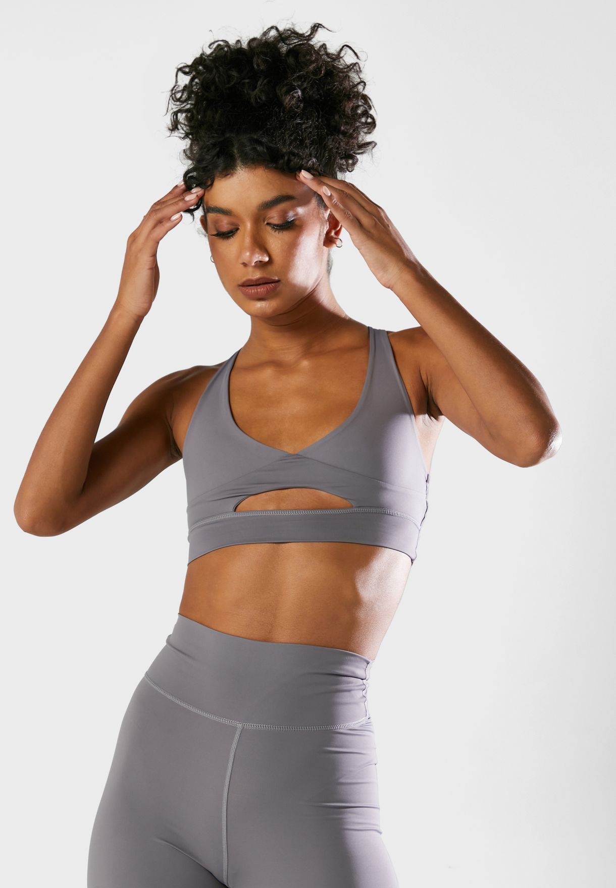 Cut Out Sports Bra And Shorts Set