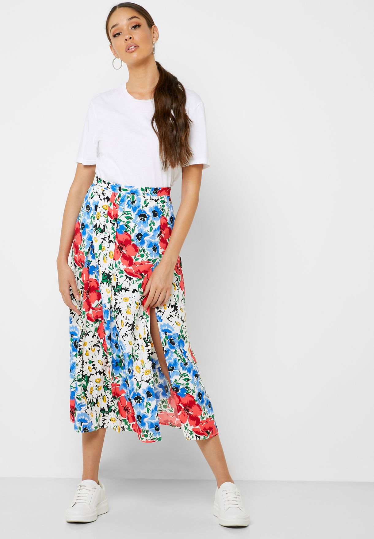 Buy Topshop prints Floral Print Midi Skirt for Women in MENA, Worldwide