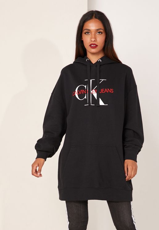 calvin klein black hoodie womens