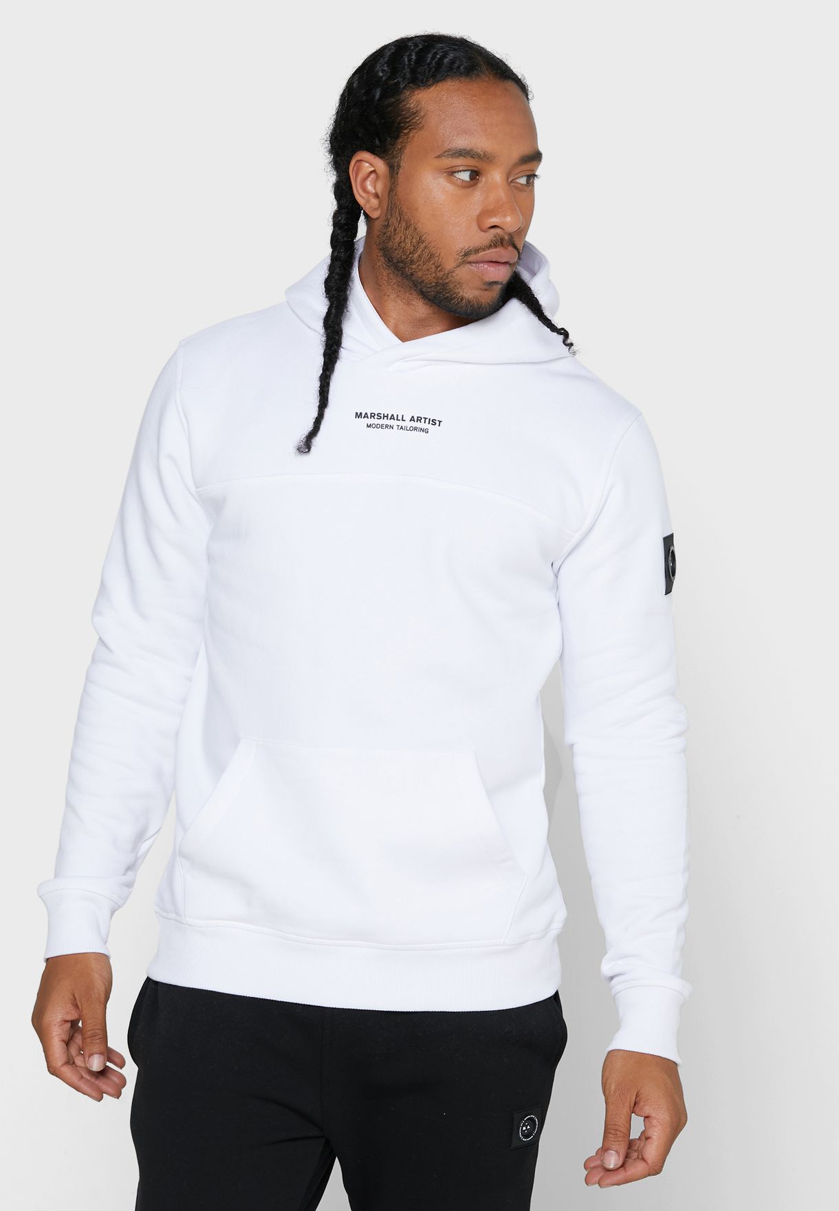 white marshall artist hoodie