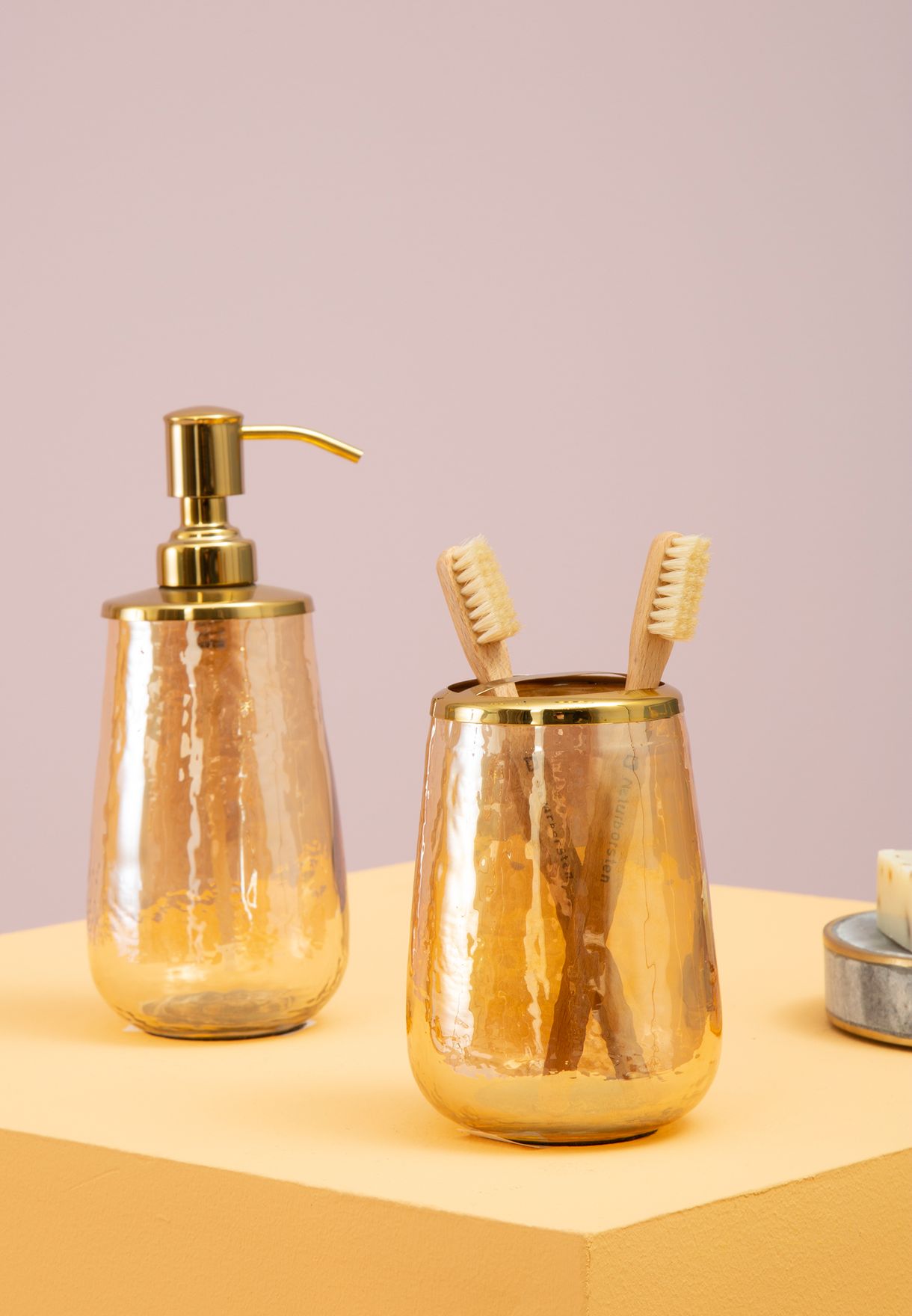 Allegra Gold Glass Soap Dispenser