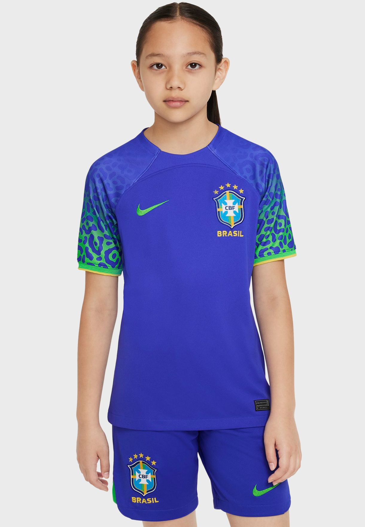 Buy Nike blue Youth Brazil Stadium Away Jersey for Kids in MENA, Worldwide