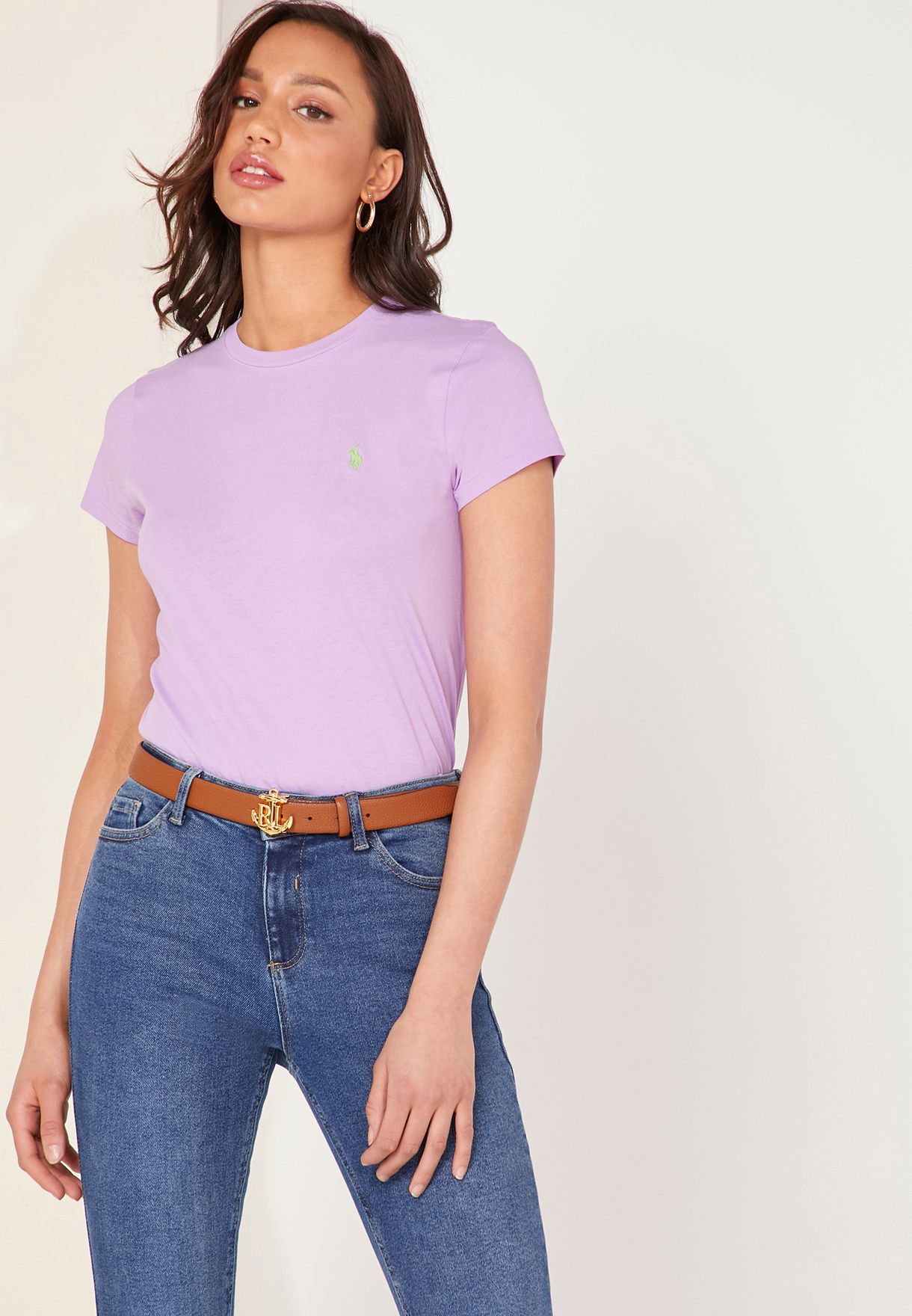 Buy Polo Ralph Lauren purple Logo T-Shirt for Women in MENA, Worldwide