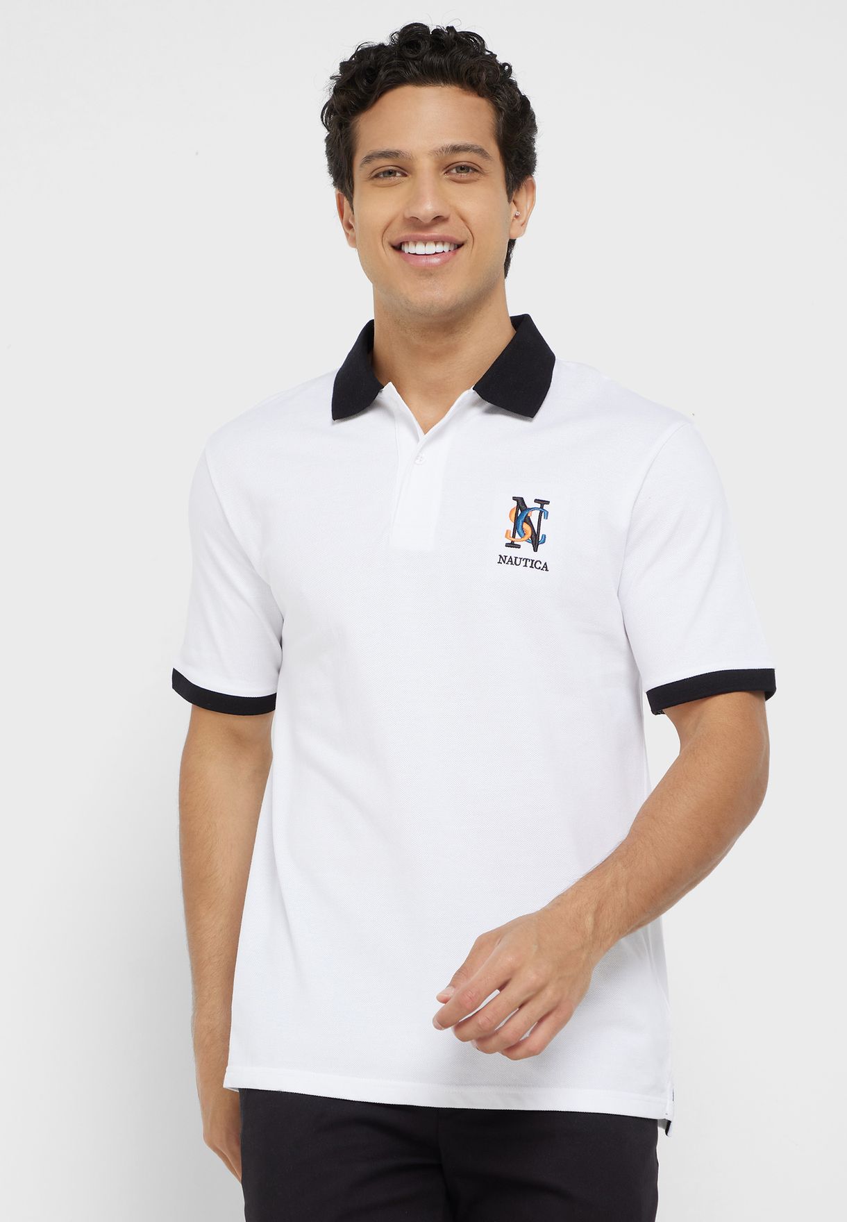 Mitch Logo Contrast Collar Polo