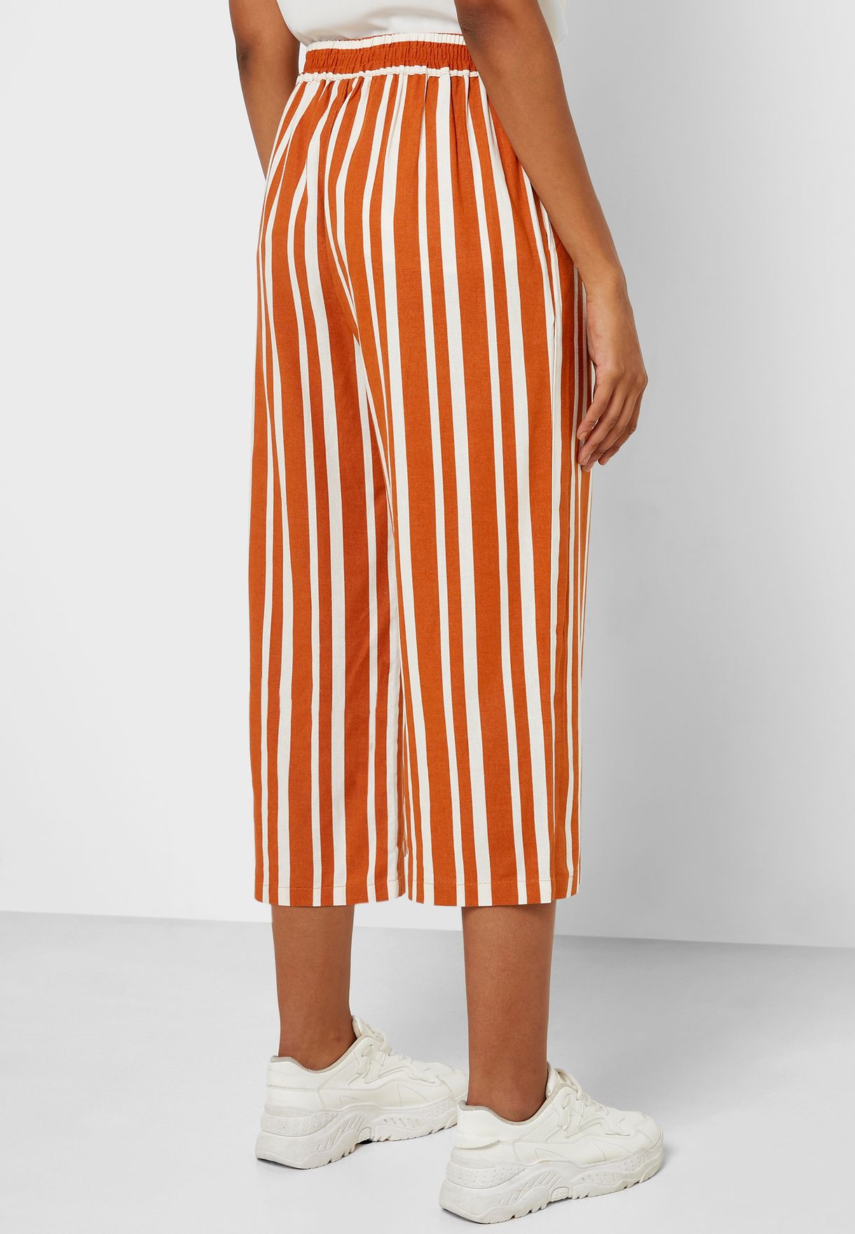 striped culotte pants