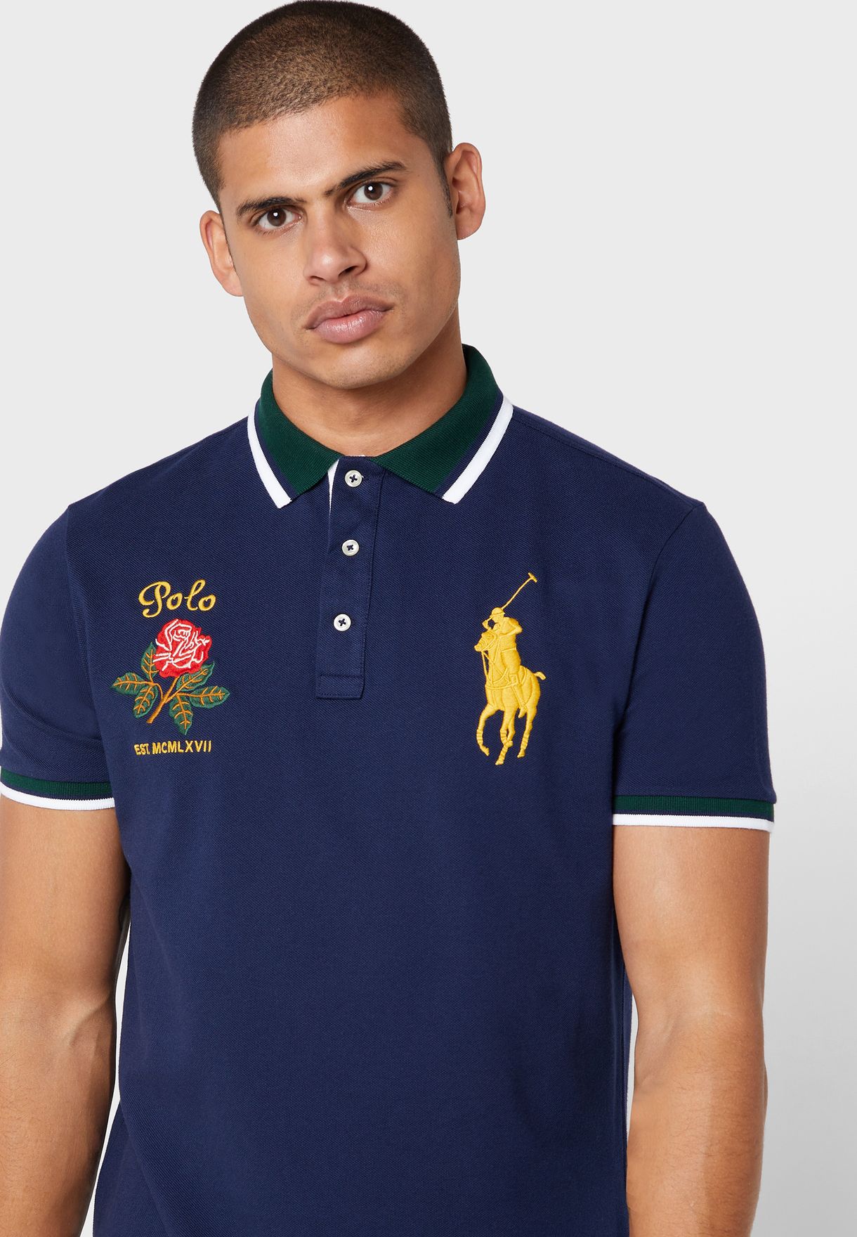 Buy Polo Ralph Lauren navy Contrast Edge Polo for Men in Riyadh, Jeddah