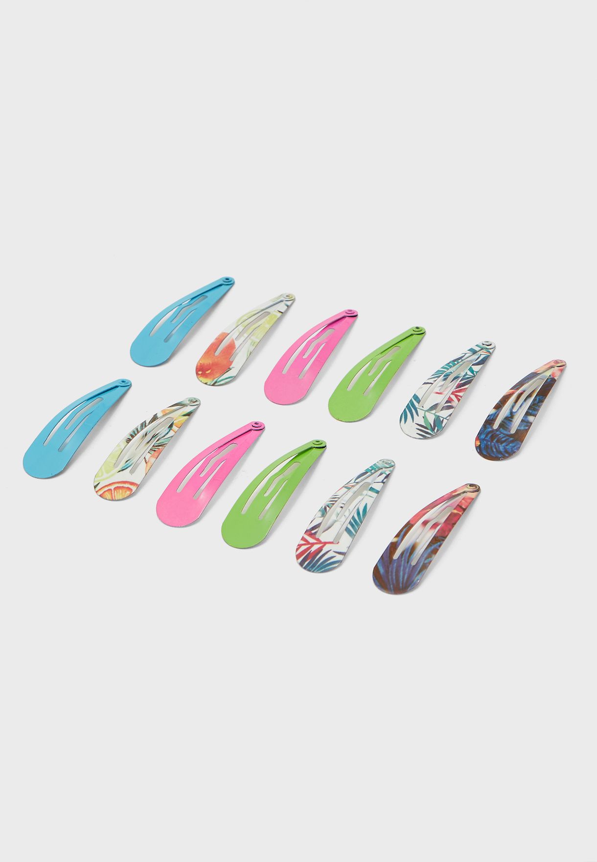 Kids 12 Pack Tropical Print Clips
