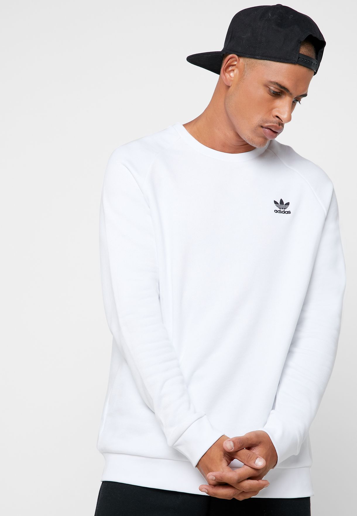 adidas white sweater mens