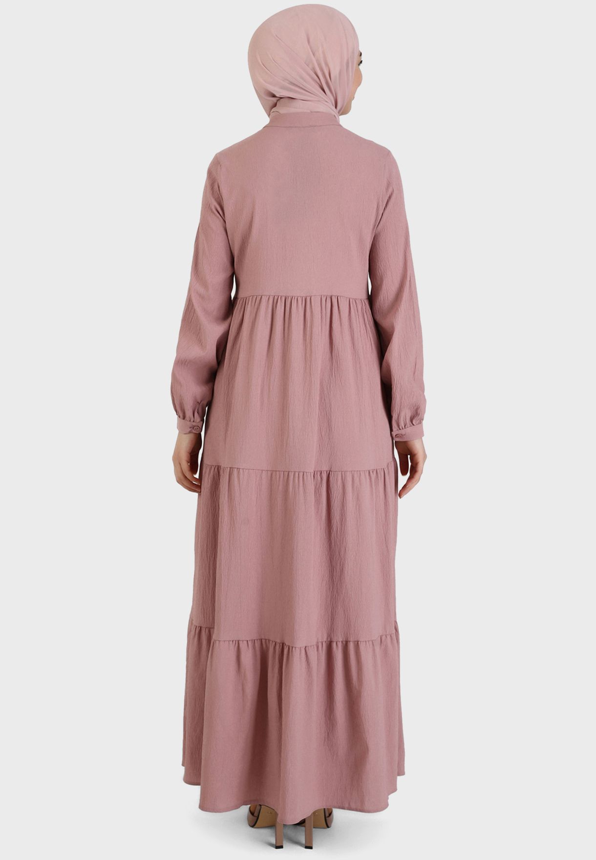 Button Down Tiered Dress