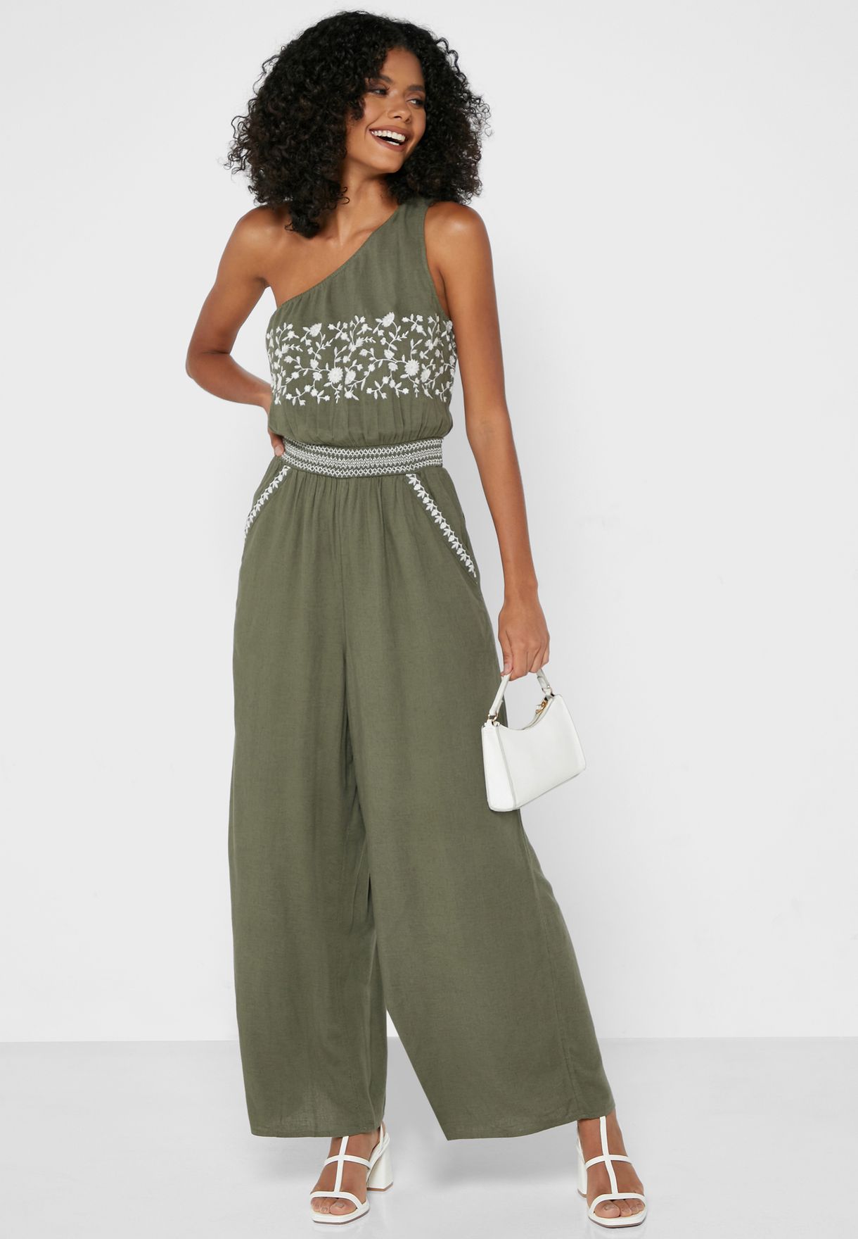 american eagle one shoulder jumpsuit