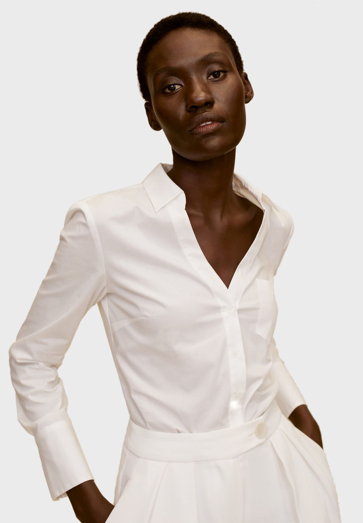 Buy Mango white Tailored Shirt for Women in Dubai, Abu Dhabi