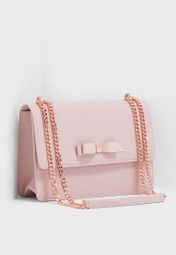 joanaa bow detail leather cross body bag