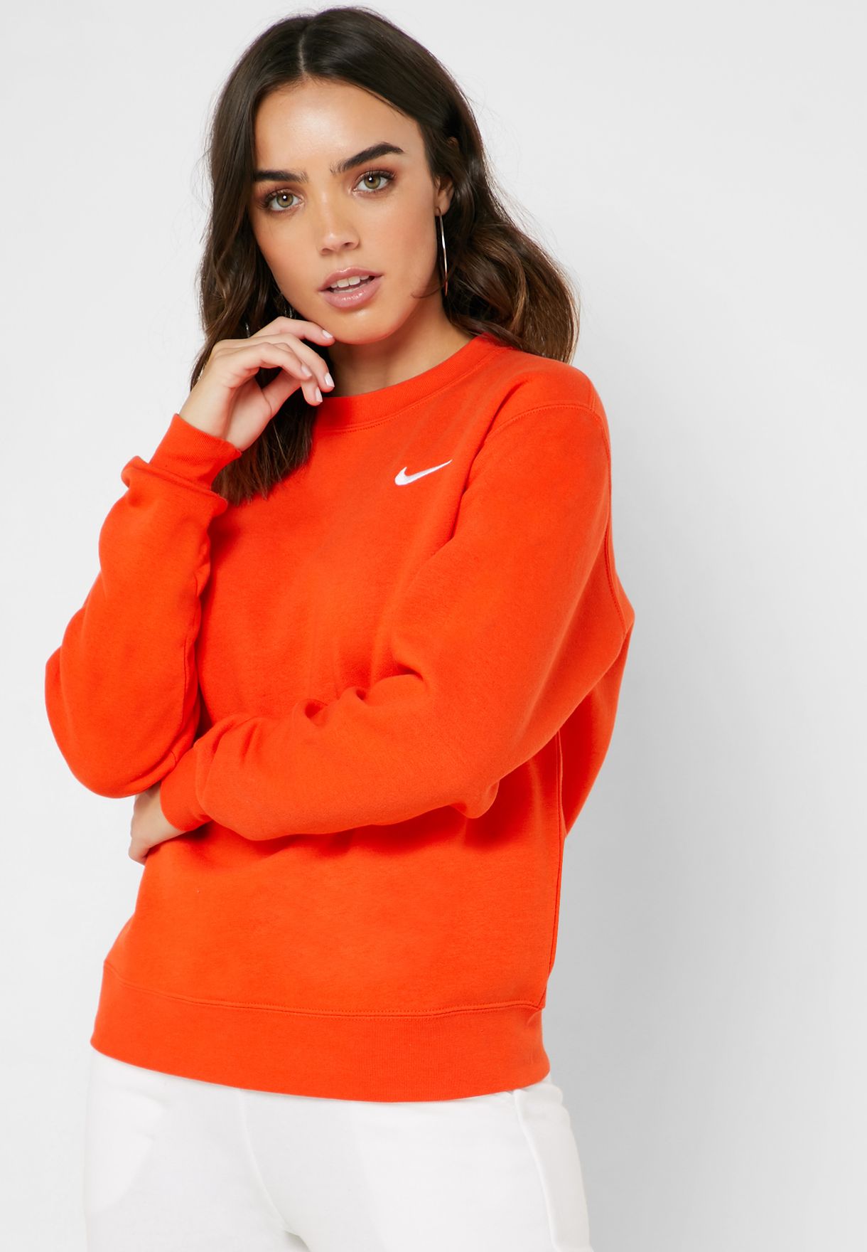 nike orange sweatshirt womens 