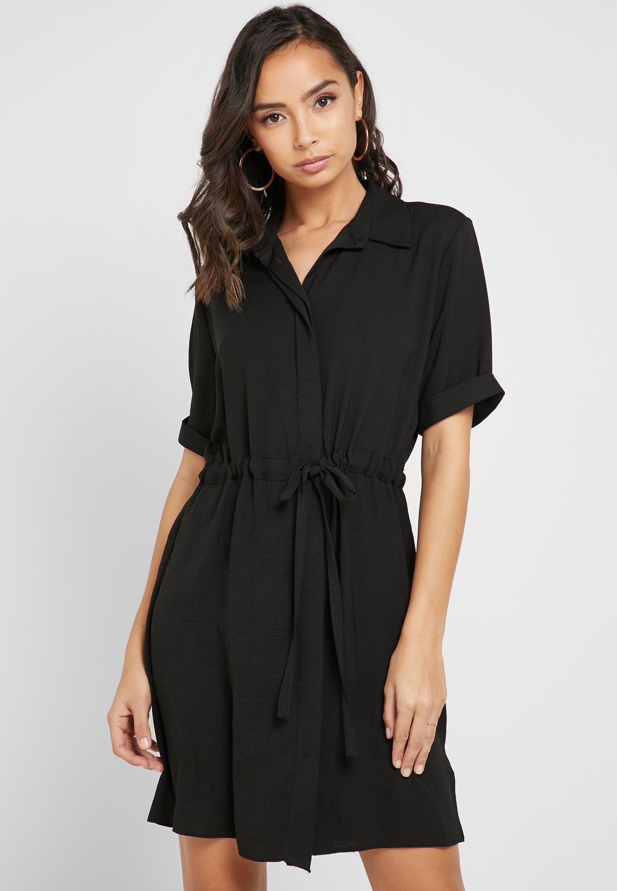 new look black shirt dress