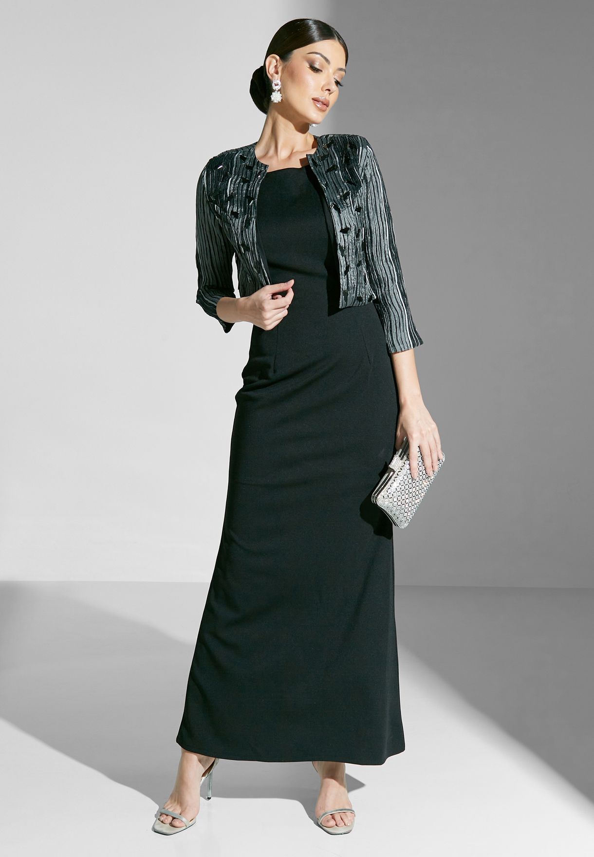 Dress With Pleated Jacket