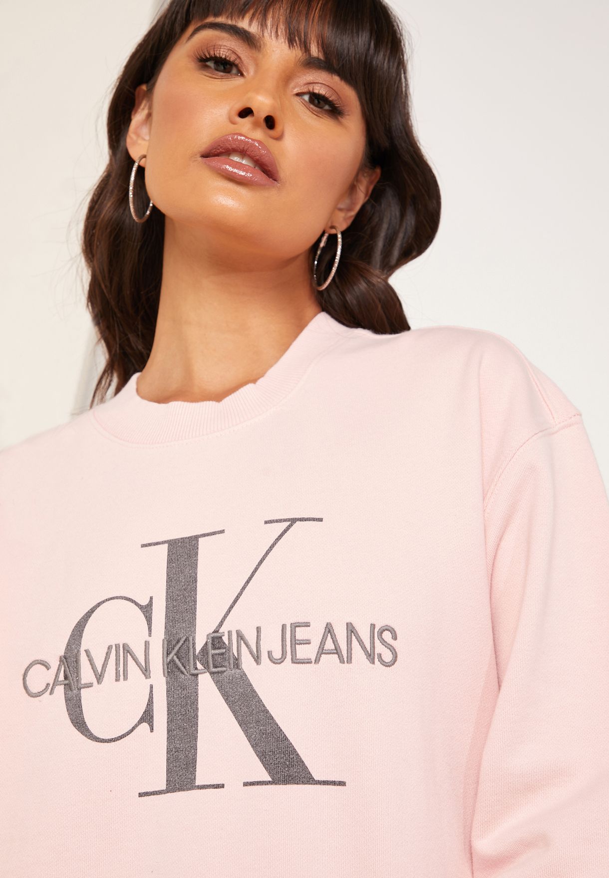 light pink calvin klein sweatshirt