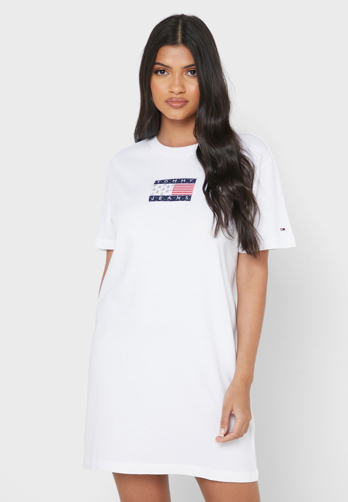 Tommy Jeans white Logo T-Shirt Dress 
