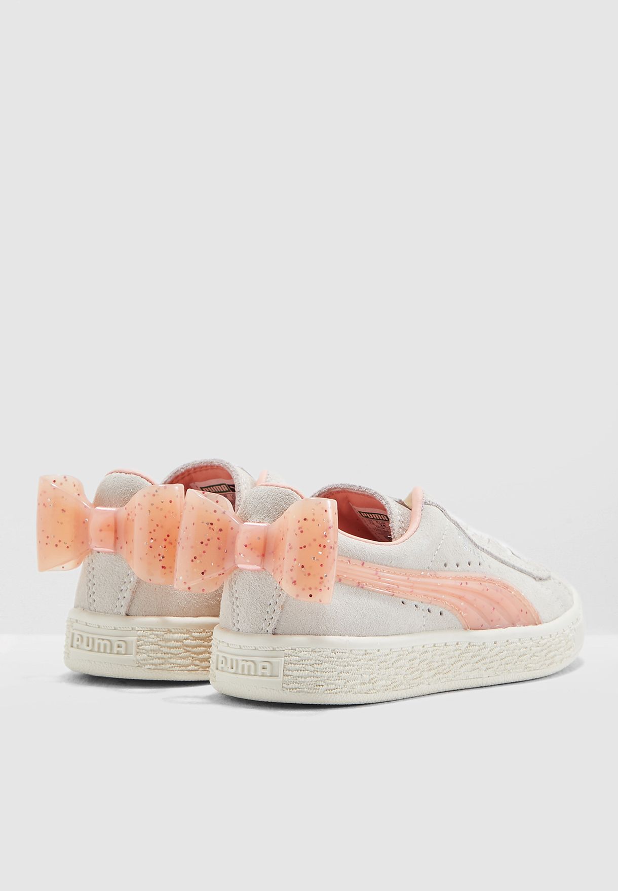 PUMA beige Infant Suede Bow Jelly AC 