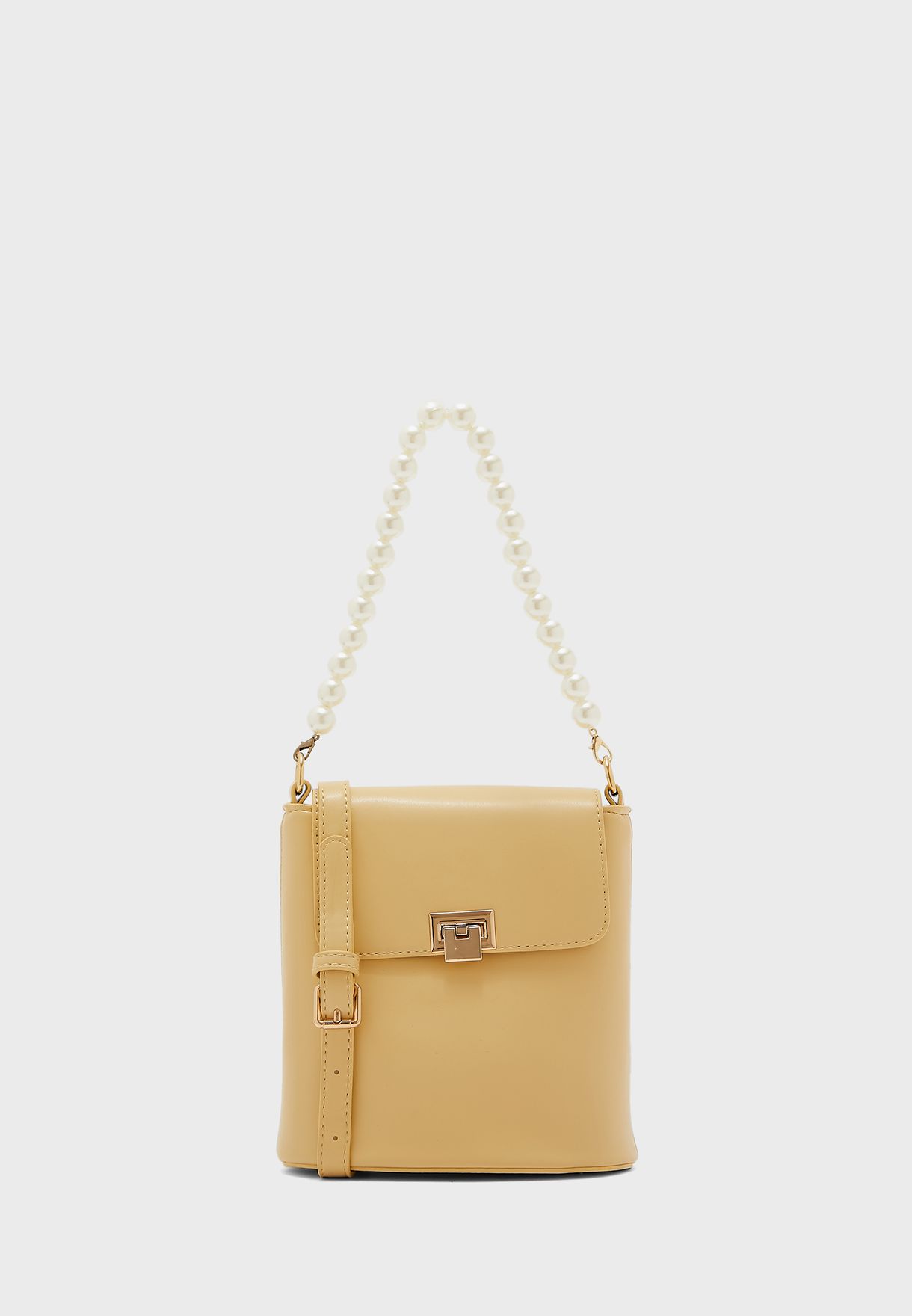 Pearl Strap Bucket Bag 