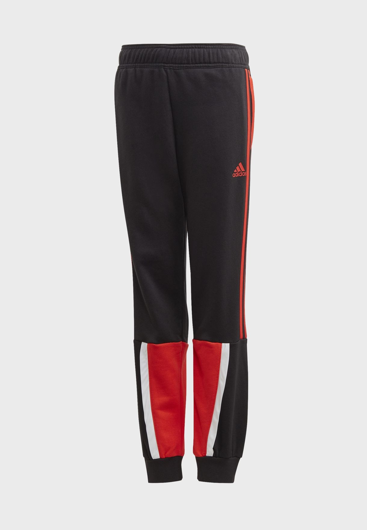 adidas sweatpants black with red stripes