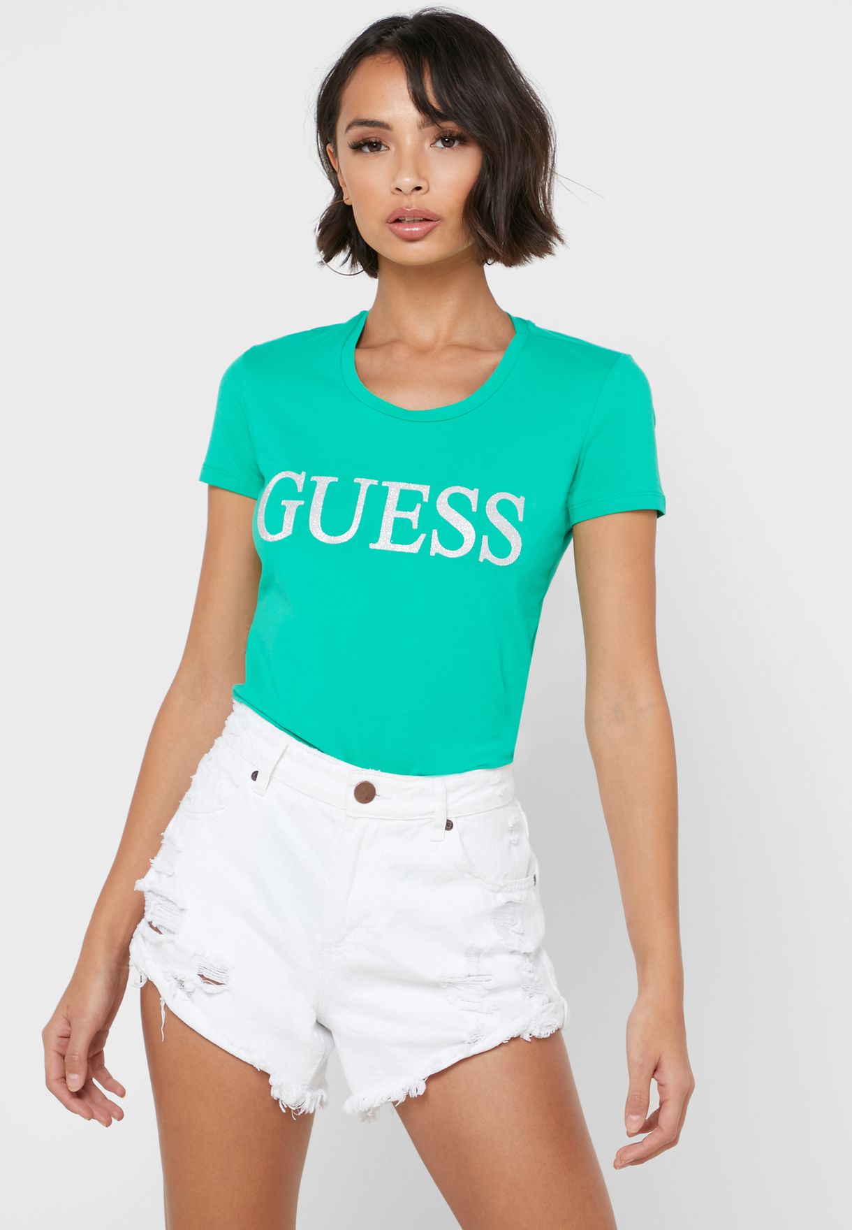 guess t shirt green