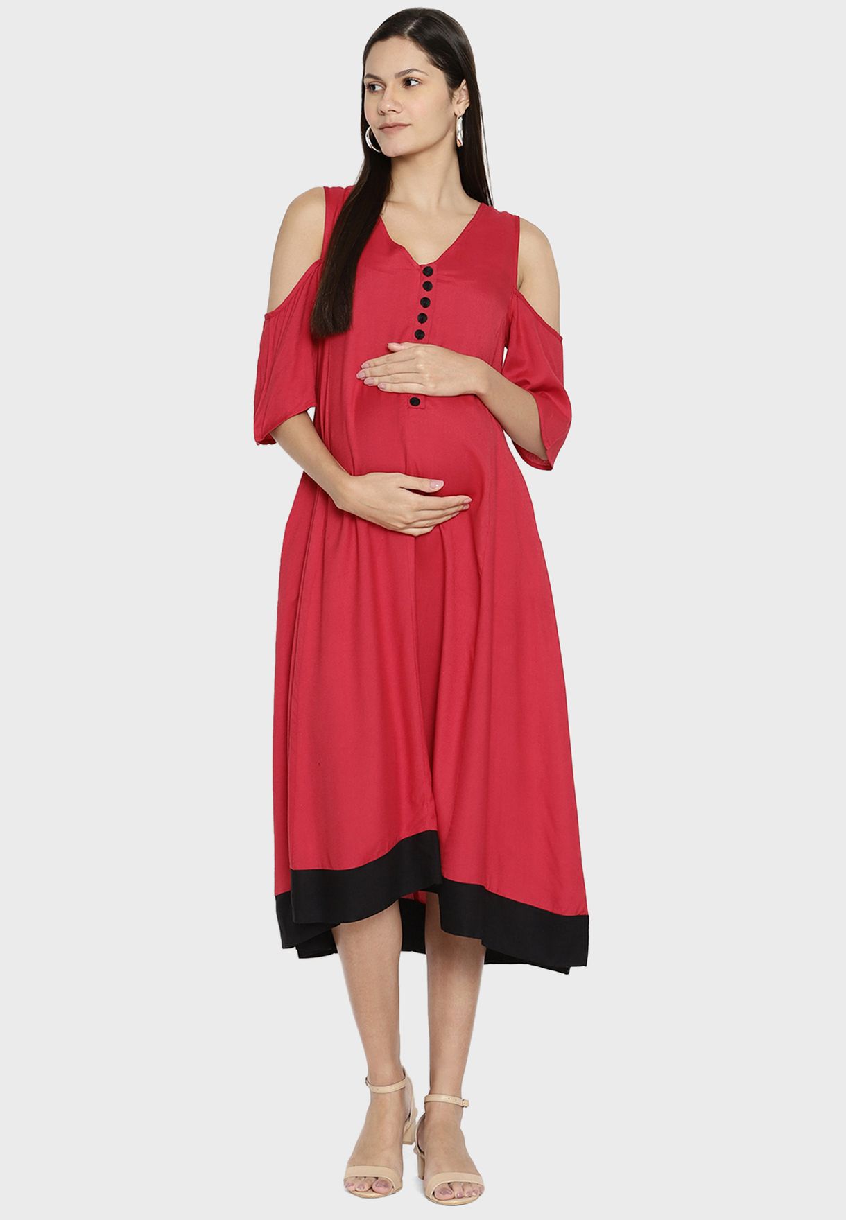 Cold Shoulder V-Neck Dress