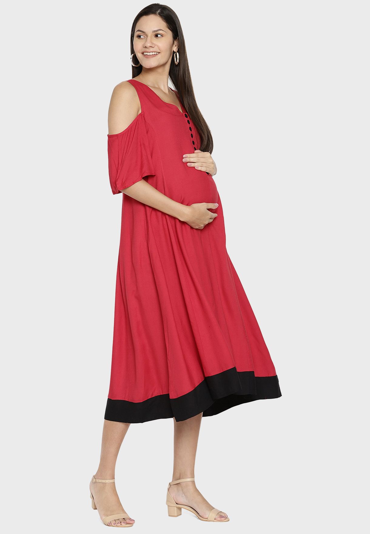Cold Shoulder V-Neck Dress