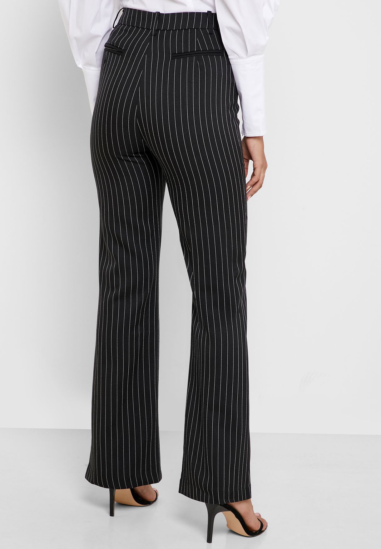 pinstripe high waisted pants