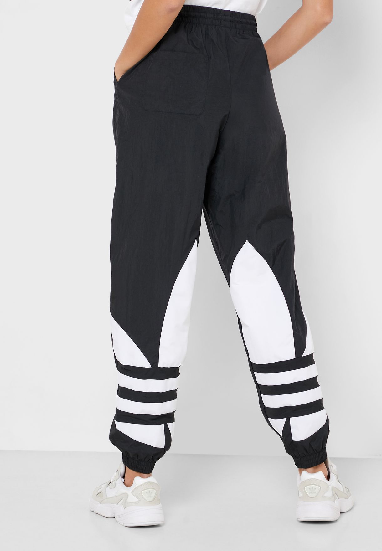 adidas originals large trefoil track pants in black