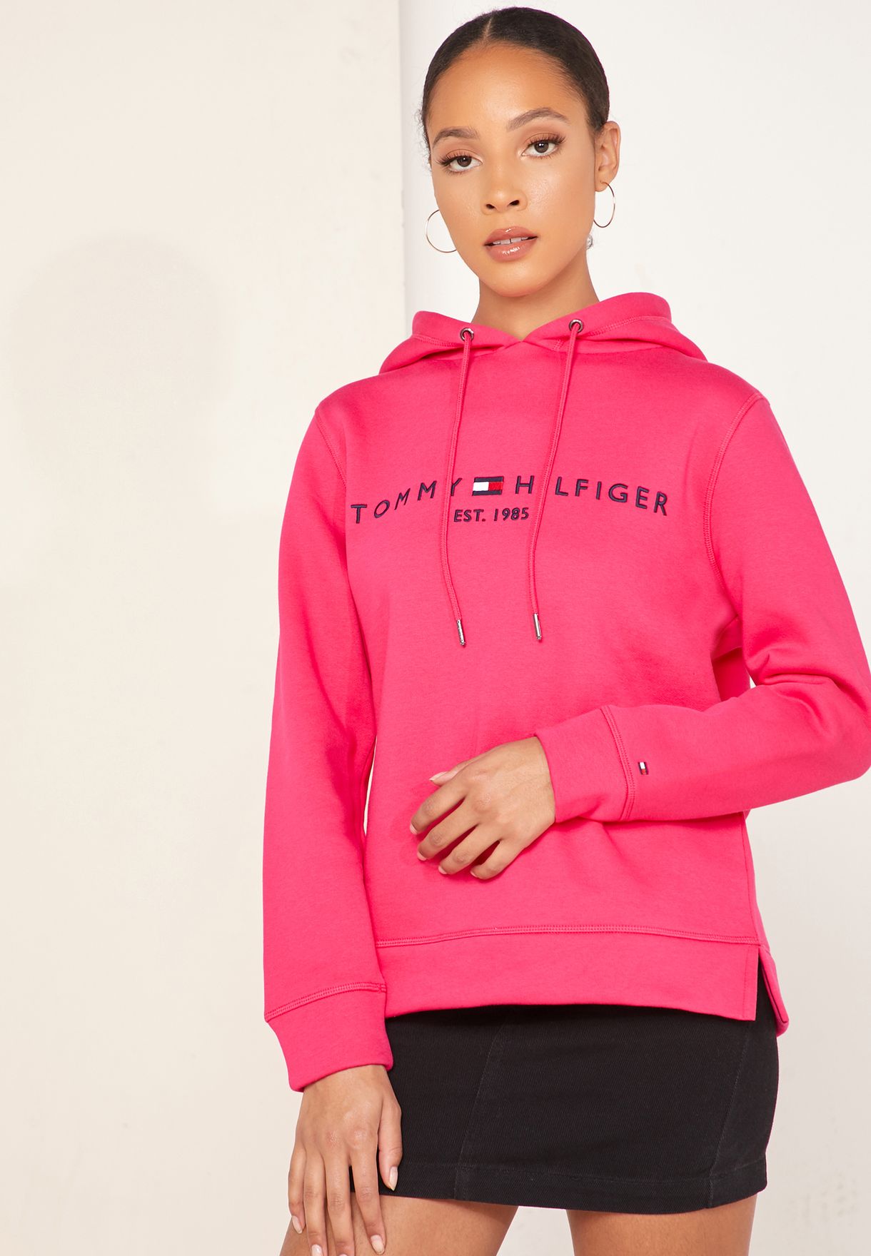 Buy Tommy Hilfiger pink Logo Hoodie for Women in MENA, Worldwide