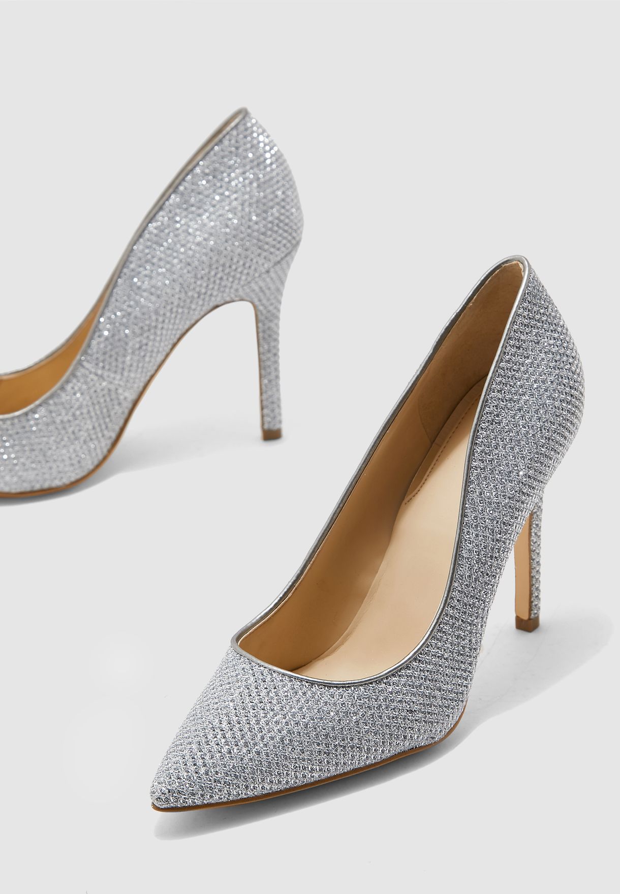 Buy Guess silver Blixee Heel Pump for 