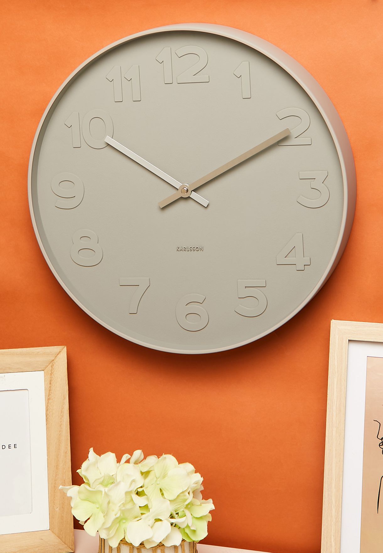 Warm Grey Wall Clock