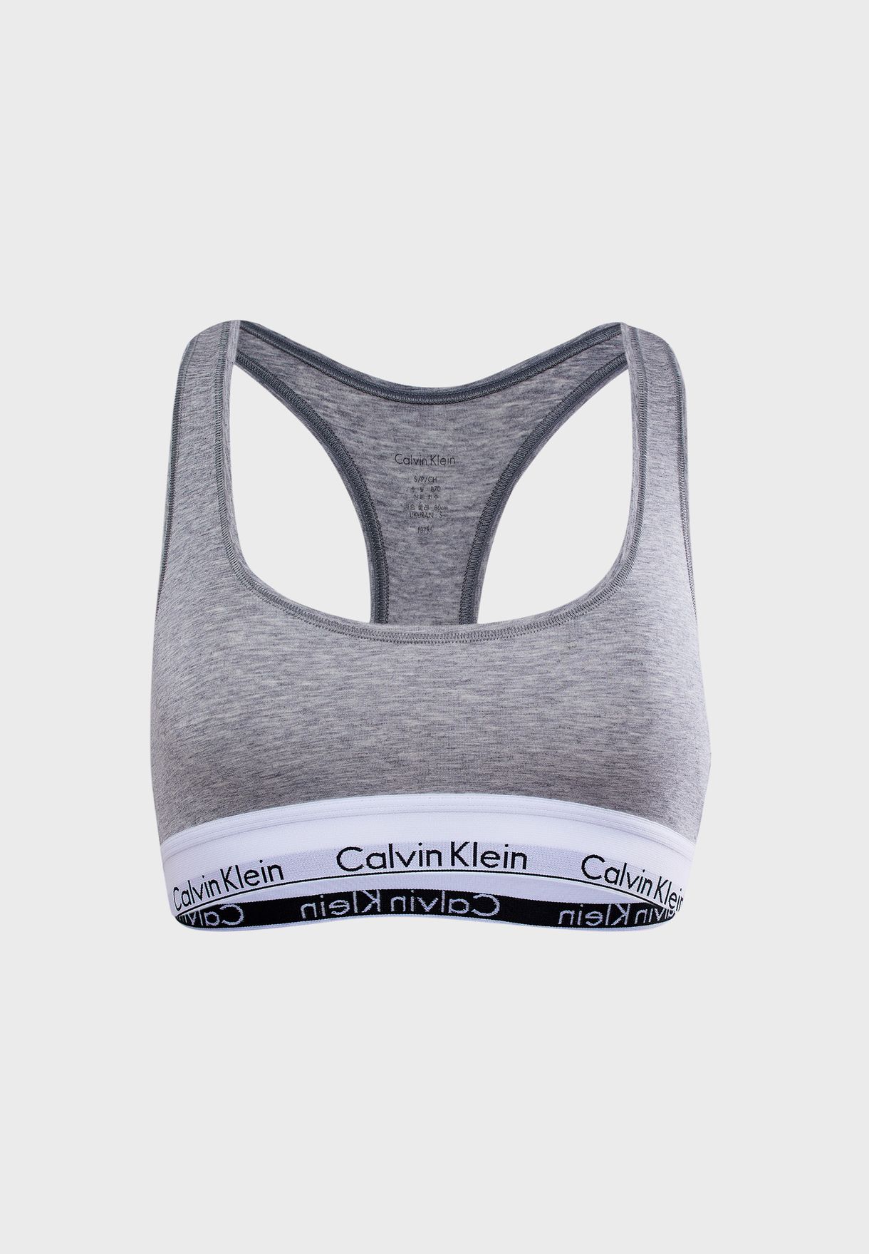 Buy Calvin Klein grey Logo Band T-Shirt Bra for Women in Muscat, Salalah