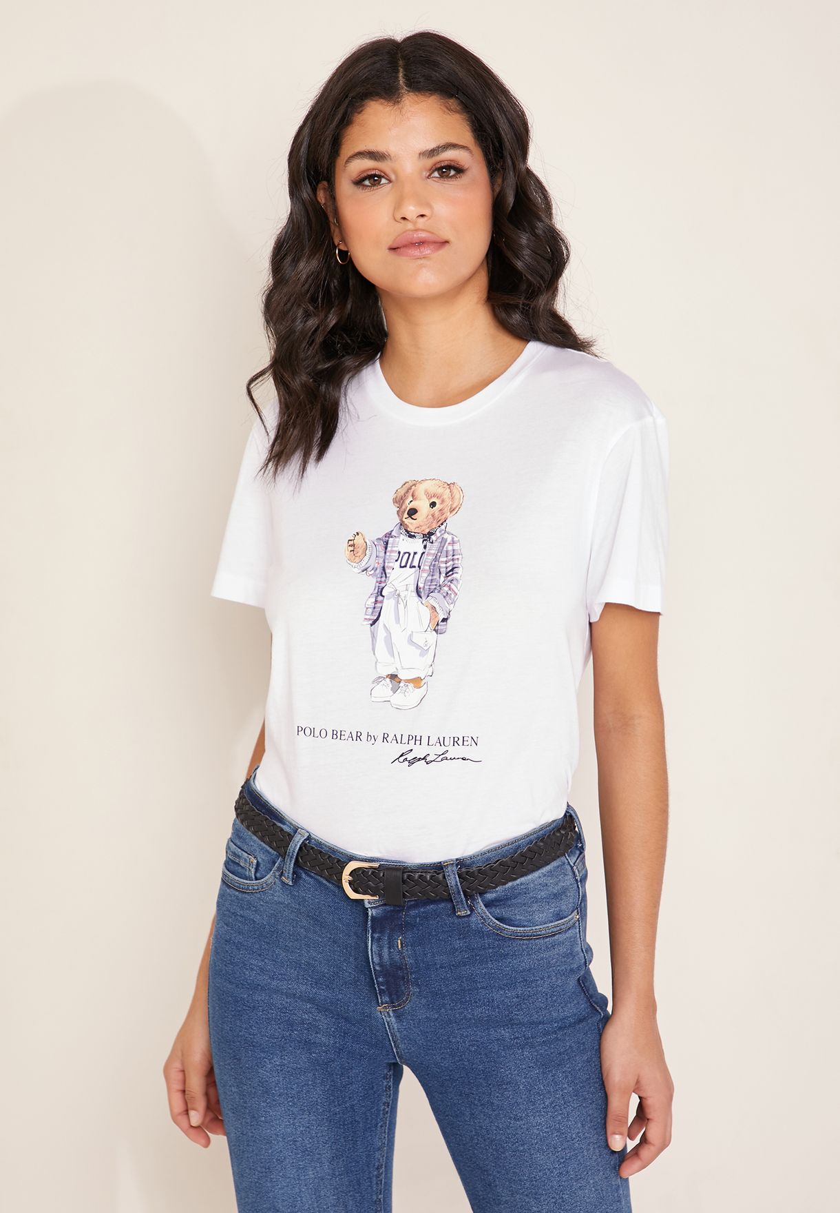 Buy Polo Ralph Lauren white Bear Print T-Shirt for Women in Dubai, Abu Dhabi