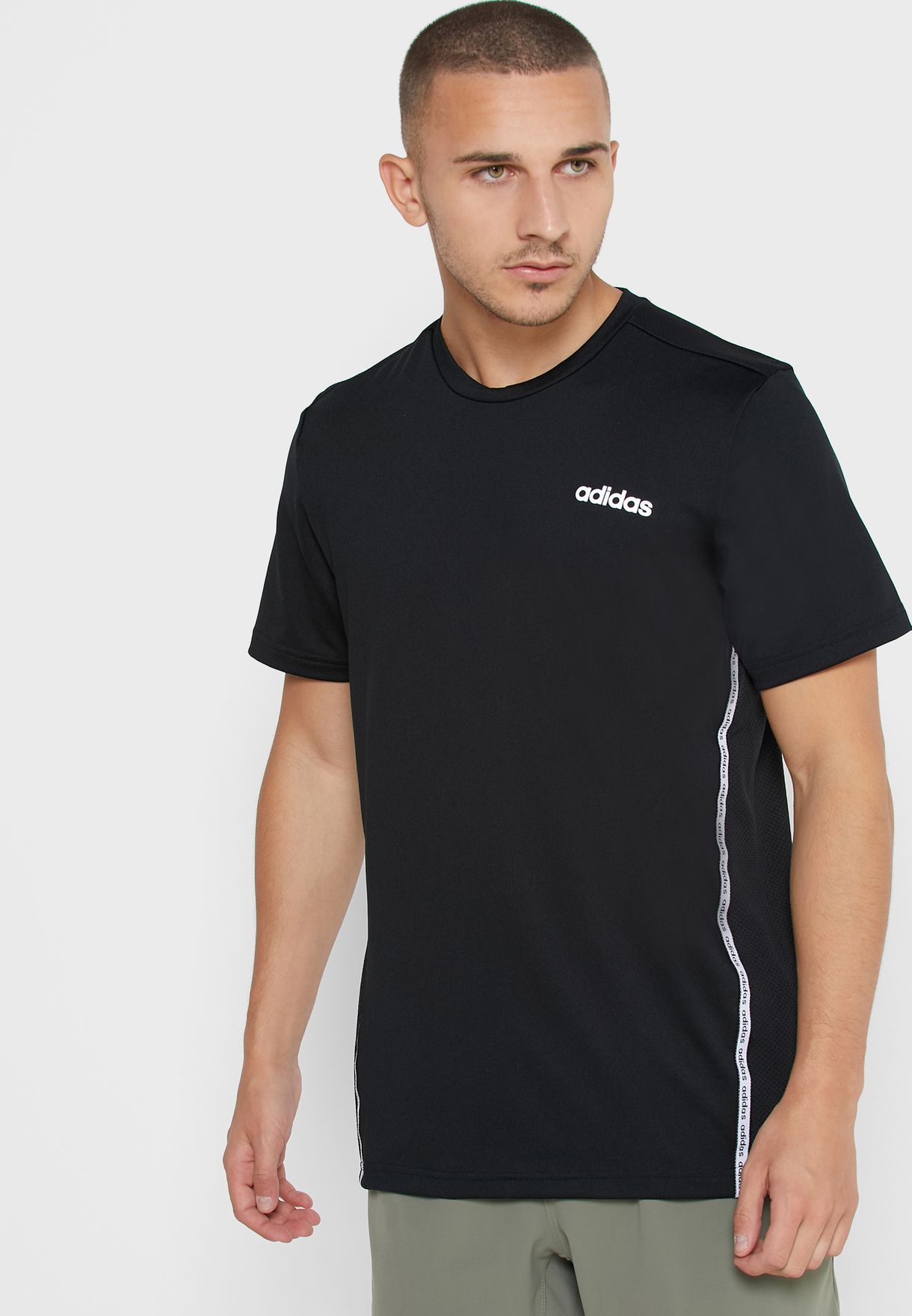 Buy adidas black D2M Mix T-Shirt for 