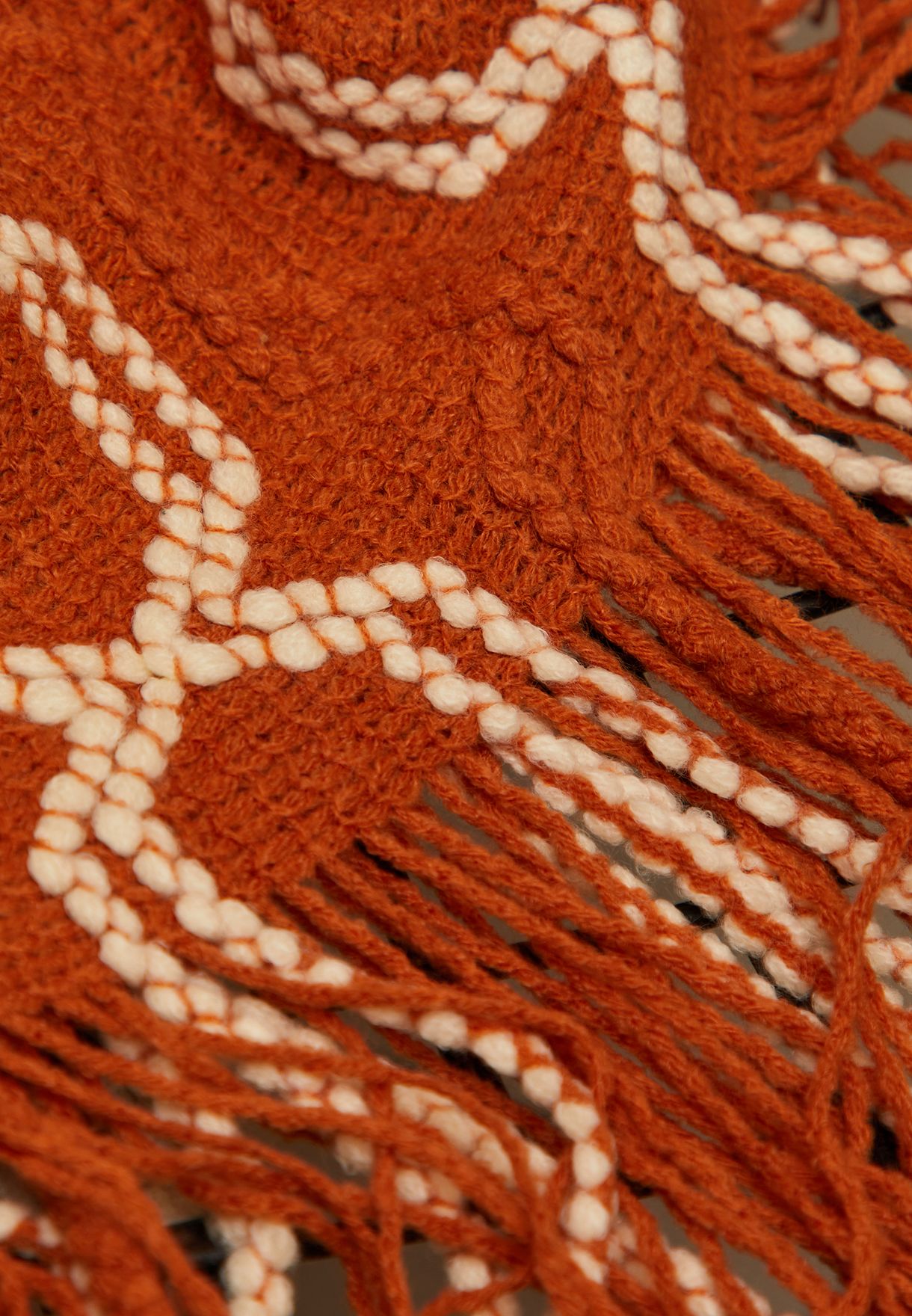 Orange Knitted Blanket 130 X 220Cm