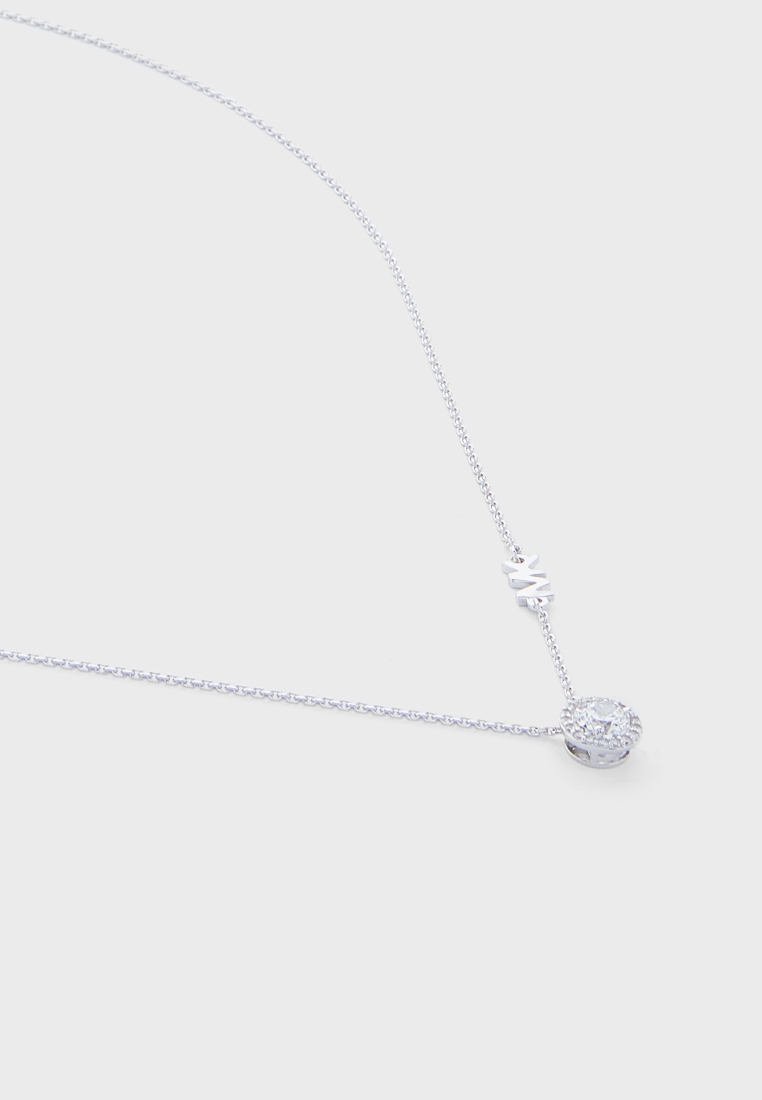 Precious MetalPlated Sterling Silver Pavé Halo Necklace  Michael Kors