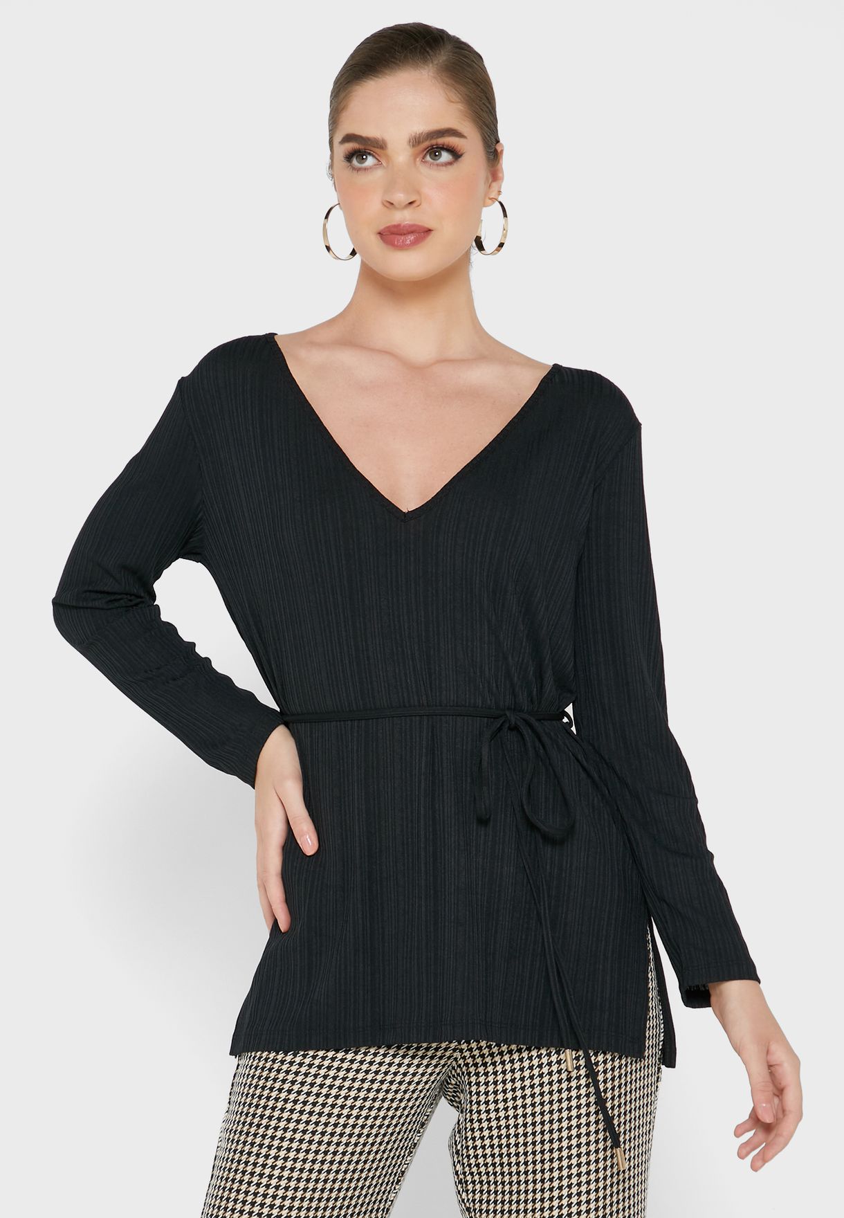 black longline tunic