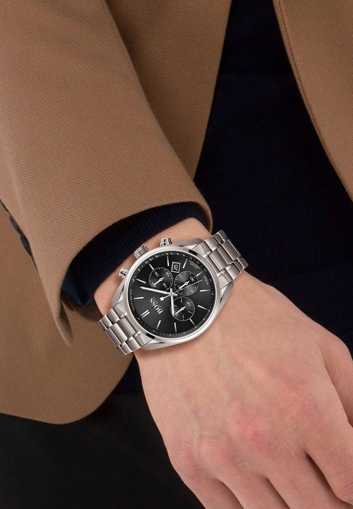Stainless Steel Strap Chronograph Watch