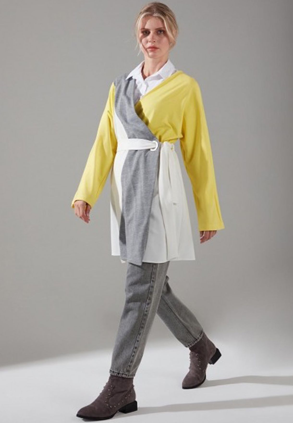 Colorblock Belt Detail Kimono