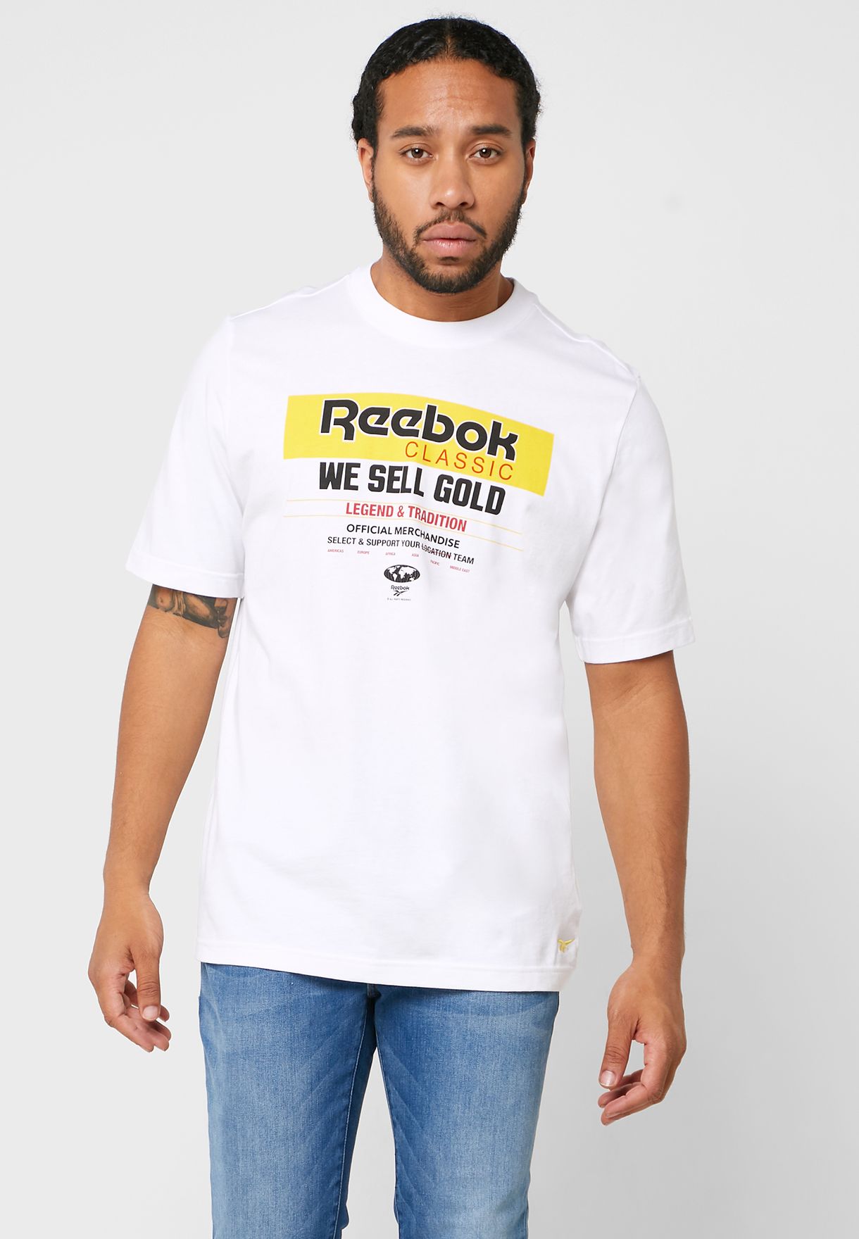 reebok classic t shirts gold