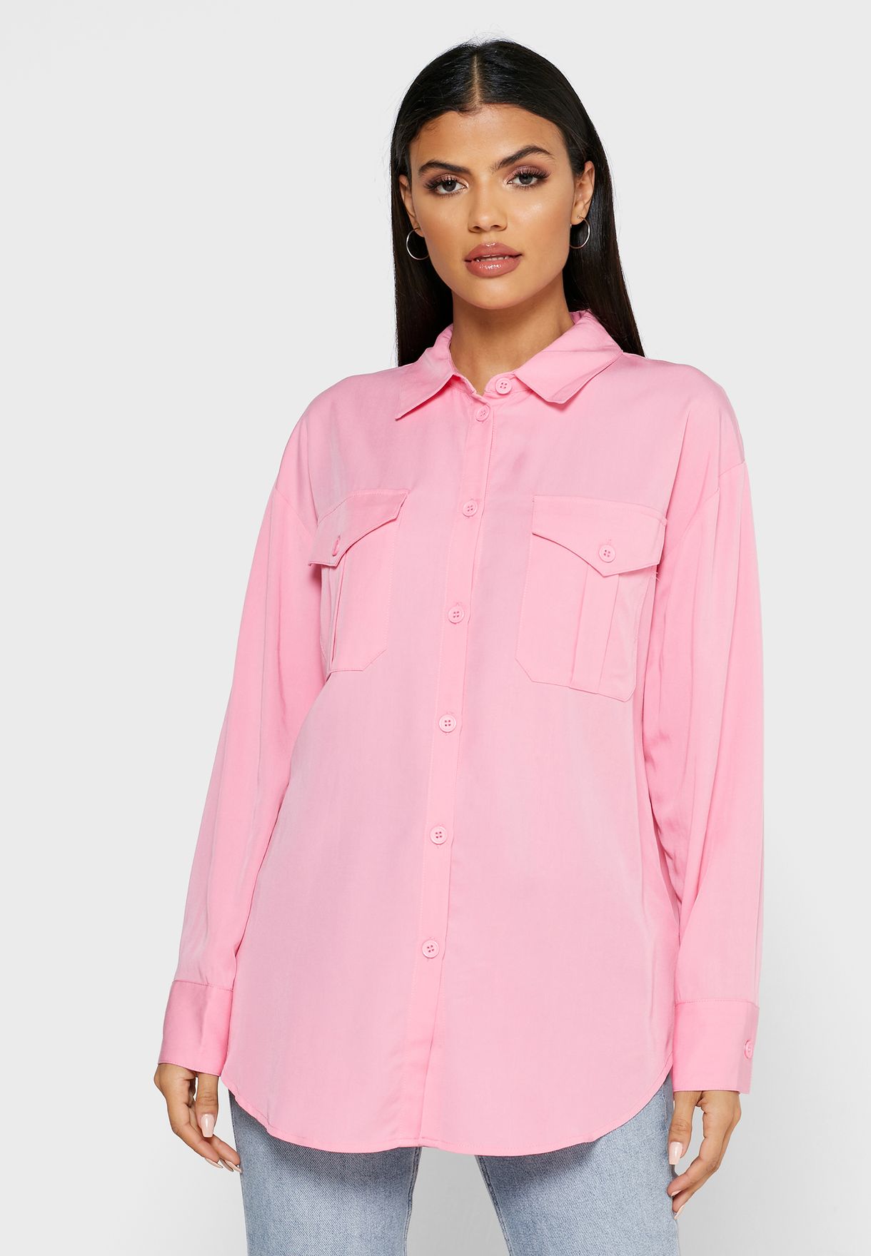 Pocket Detail Oversized Shirt