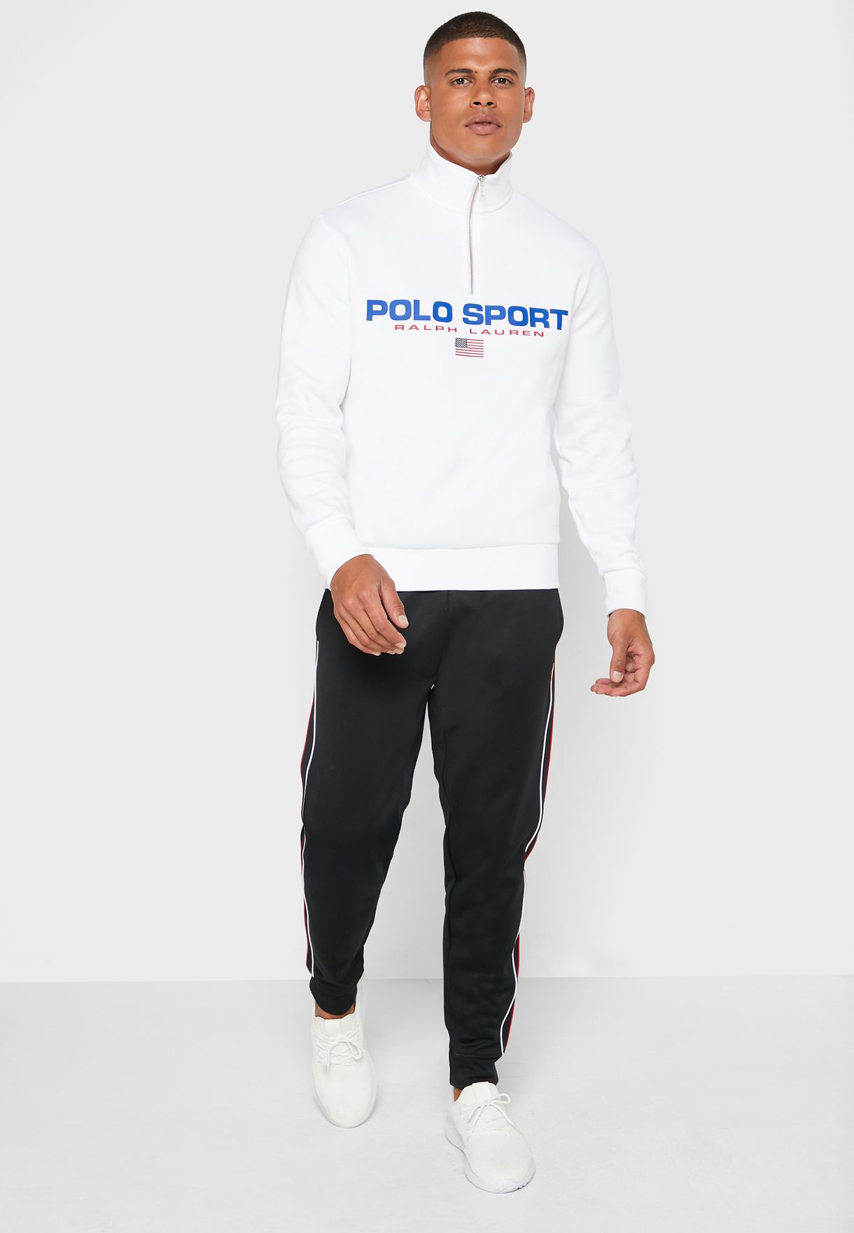 Buy Polo Ralph Lauren white Logo Printed Half Zip Sweatshirt for Men in  MENA, Worldwide