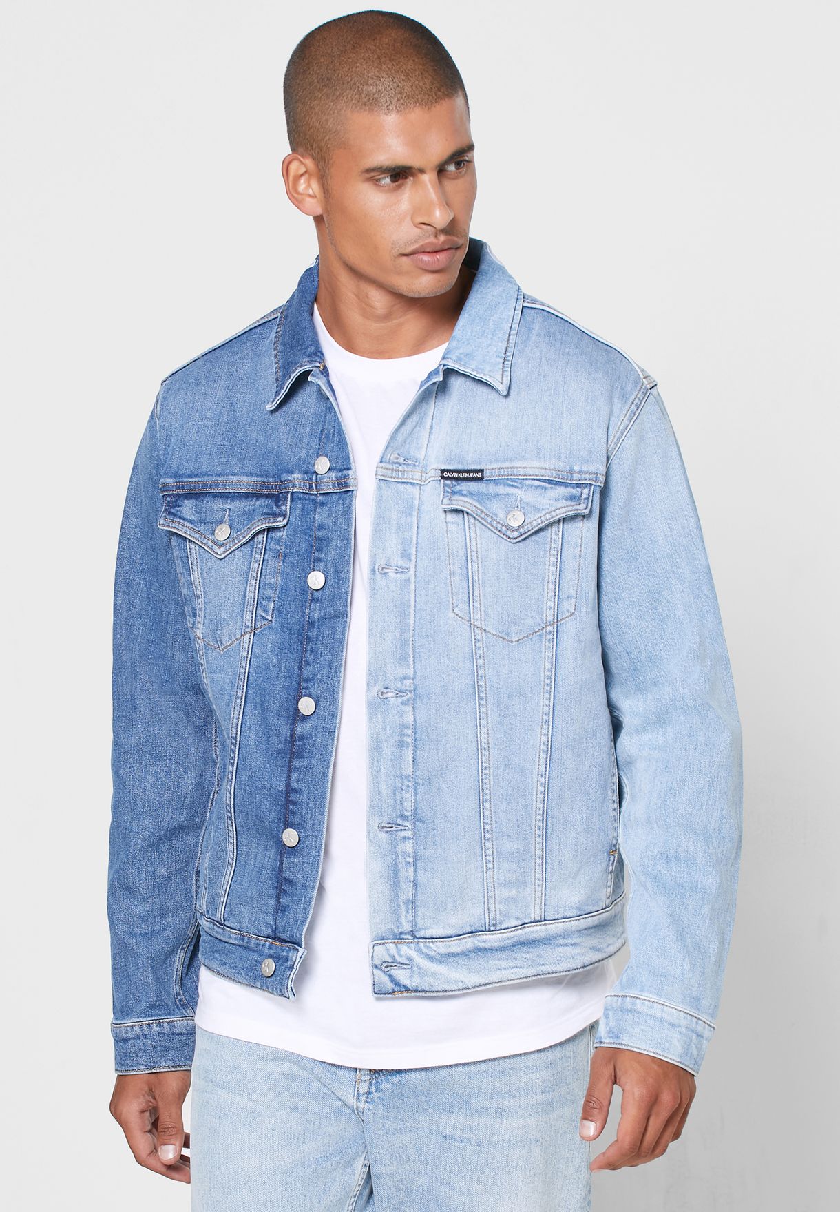Buy Calvin Klein Jeans blue Foundation Slim Fit Denim Jacket for Men in  Muscat, Salalah