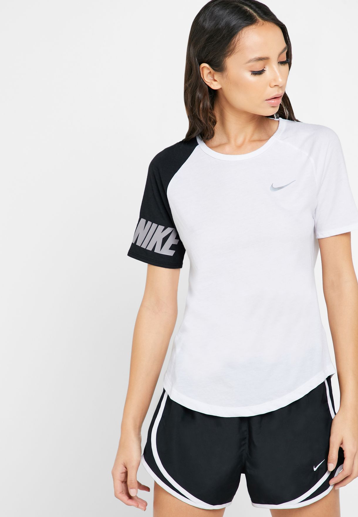 Buy Nike white Miler T-Shirt for Women in Dubai, Abu Dhabi