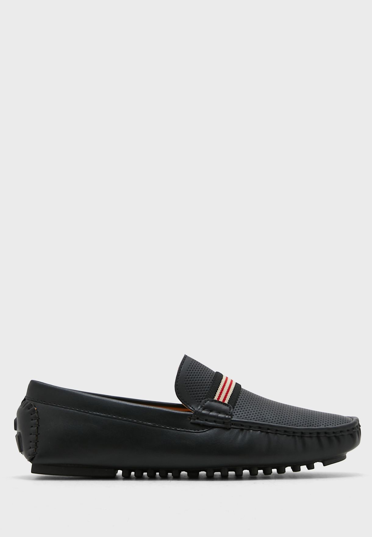 Perforated Saddle Loafers